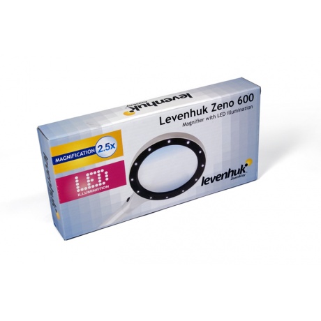 Лупа Levenhuk Zeno 600, 2,5x/5x, 90/21 мм, 12 LED, металл - фото 2