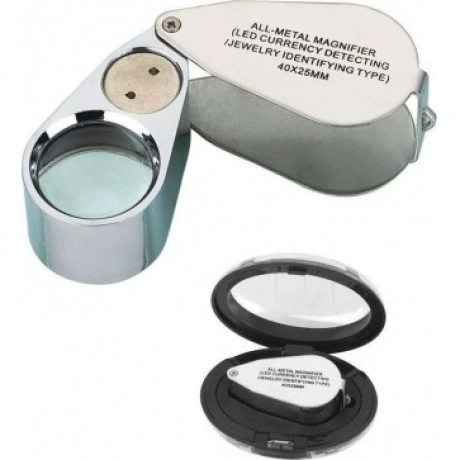 Лупа Kromatech ювелирная 40х, 25 мм, с подсветкой (2 LED) MG9890