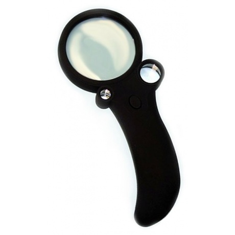 

Лупа Kromatech ручная круглая 2,5/25/55x, 65 мм, с подсветкой, ультрафиолет (5 LED), черная TH-60060