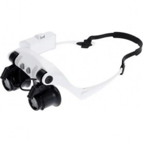 Лупа-очки Kromatech налобная бинокулярная 10/15/20/25x, с подсве...