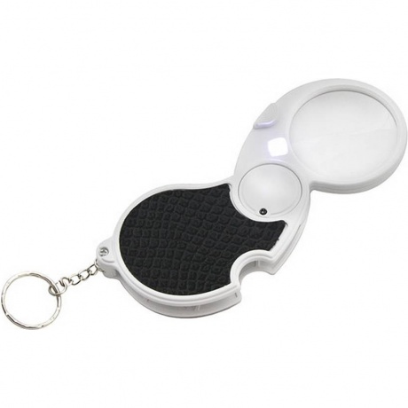 Лупа 6901 (брелок, диам.45мм, 4х, LED подсветка) - фото 1