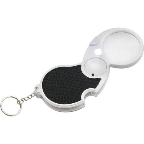 Лупа 6901 (брелок, диам.45мм, 4х, LED подсветка)