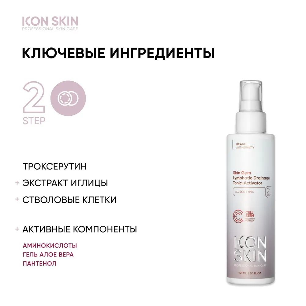 Лимфодренажный тоник-активатор Icon Skin Skin Gym (150мл) - фото 6