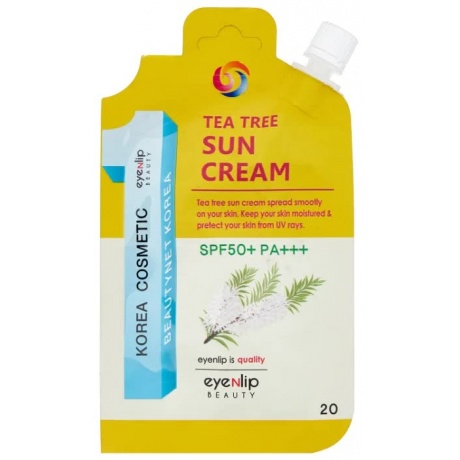 Крем для лица солнцезащитный SPF50 Eyenlip Tea Tree Sun Cream 20гр - фото 1