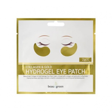 Патчи для глаз гидрогелевые Beauugreen Collagen &amp; Gold Hydrogel Eye Patch 1pair 4гр*2 - фото 1