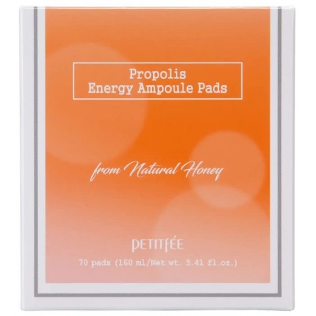 Питательные успокаивающие подушечки с прополисом, 70шт, PETITFEE PETITFEE Propolis Energy Ampoule Pads, 70pads - фото 2