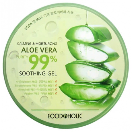 FoodaHolic Многофункциональный гель с алоэ вера 99% Calming and Moisturizing Aloe Vera Soothing Gel, 300 мл - фото 2