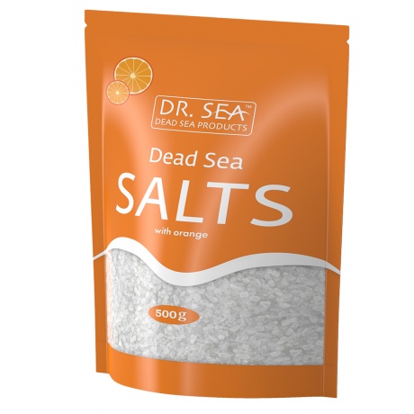 Dr. Sea Соль Мертвого Моря  с экстрактом апельсина (пакет) 500мл - фото 1