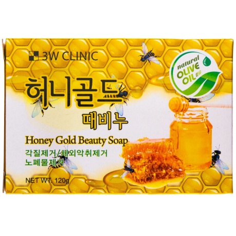 Мыло кусковое 3W Clinic Honey Gold Beauty Soap, 120 гр - фото 1