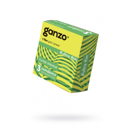 Презервативы Ganzo Ultra thin, ультратонкие, латекс, 18 см, 3 шт - фото 1