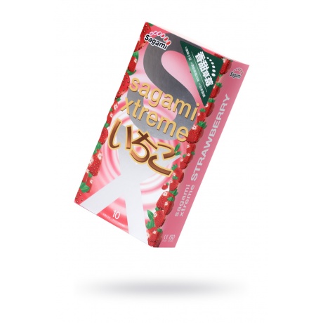 Презервативы латексные Sagami Xtreme Strawberry №10, 19 см - фото 1