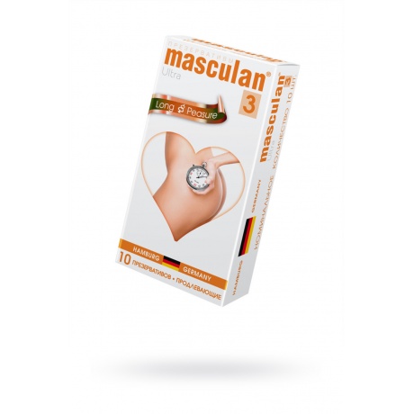 Презервативы Masculan Ultra 3, 10 шт. Кольца и пупырышки с анестетиком (Long Pleasure) ШТ - фото 1