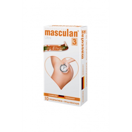 Презервативы Masculan Ultra 3, 10 шт. Кольца и пупырышки с анестетиком (Long Pleasure) ШТ - фото 2