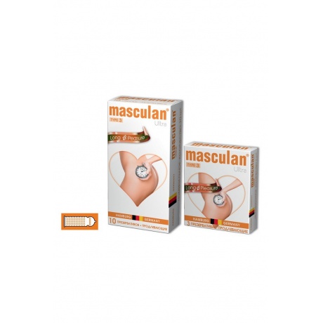 Презервативы Masculan Ultra 3, 10 шт. Кольца и пупырышки с анестетиком (Long Pleasure) ШТ - фото 3