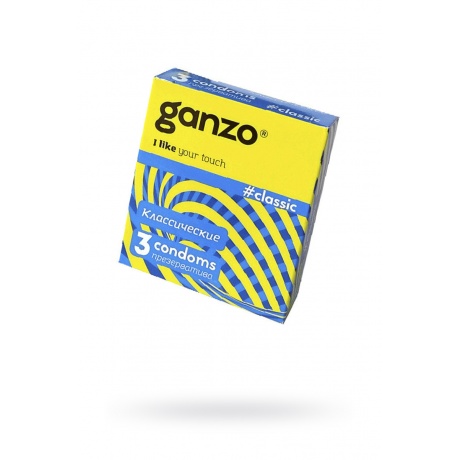 Презервативы Ganzo Classic, классические, с обильной смазкой, латекс, 18,5 см, 3 шт - фото 1