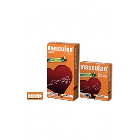 Презервативы Masculan Classic 3 , 10 шт. С колечками и пупырышками (Dotty+Ribbed) ШТ - фото 3