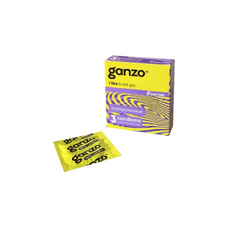 Презервативы Ganzo Sense, ультратонкие, латекс, 18 см, 3 шт - фото 2
