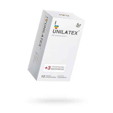 Презервативы Unilatex Multifrutis №12+3 ароматизированные ,цветные - фото 1