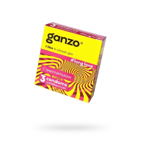 Презервативы Ganzo Long Love, с анестезирующим эффектом, латекс, 18 см, 3 шт - фото 1