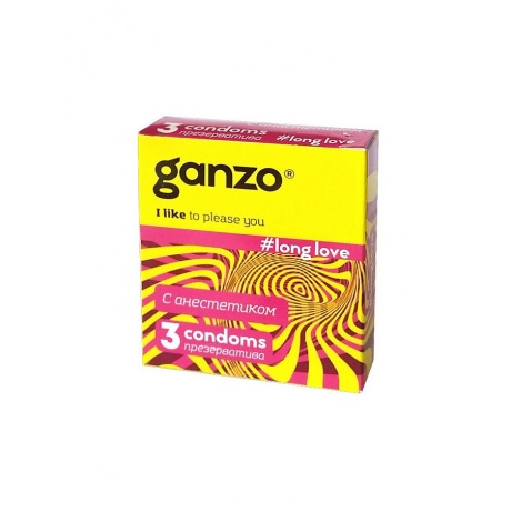 Презервативы Ganzo Long Love, с анестезирующим эффектом, латекс, 18 см, 3 шт - фото 2