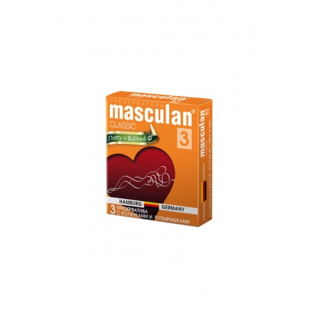 Презервативы Masculan Classic 3 , 3 шт. С колечками и пупырышками (Dotty+Ribbed) ШТ - фото 2