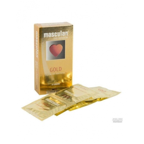 Презервативы Masculan, 5 ultra, золотые, 19 см, 5,3 см, 10 шт. - фото 3