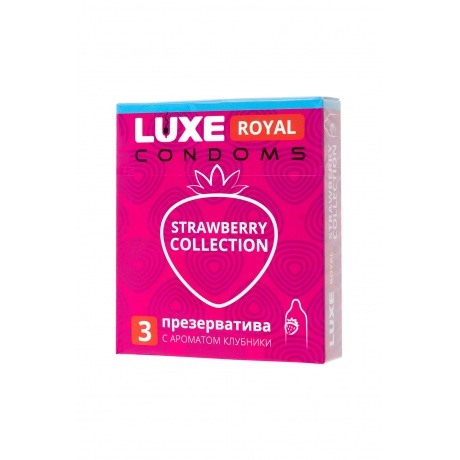 Презервативы Luxe, royal, strawberry collection, 18 см, 5,2 см, 3 шт. - фото 2