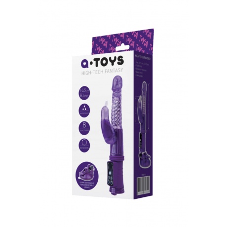 Вибратор с клиторальным стимулятором TOYFA A-Toys High-Tech fantasy, TPR, Фиолетовый, 24 см - фото 3