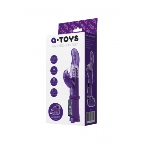 Вибратор с клиторальным стимулятором TOYFA A-Toys , TPR, Фиолетовый, 22,5 см - фото 3