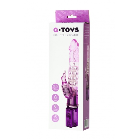 Вибратор с клиторальным стимулятором TOYFA A-Toys High-Tech fantasy , TPE, Фиолетовый, 26,5 см - фото 7