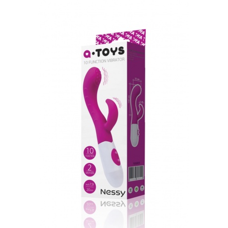 Вибратор с клиторальным стимулятором TOYFA A-Toys Nessy, Силикон, Розовый, 20 см - фото 3