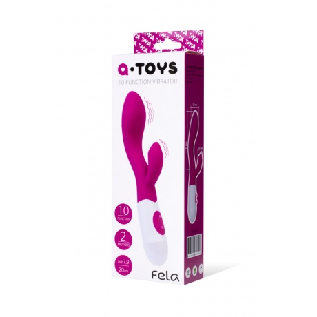 Вибратор с клиторальным стимулятором TOYFA A-Toys  Fela, Силикон, Розовый, 20,5 см - фото 3