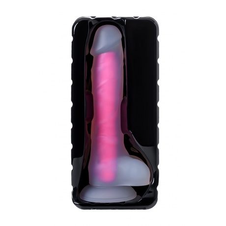 Фаллоимитатор, светящийся в темноте, Beyond by Toyfa, Peter Glow, силикон, прозрачно-розовый, 16,5 см - фото 6