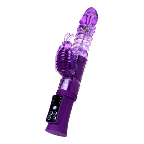 Вибратор Штучки-дрючки с клиторальным стимулятором, TPR, фиолетовый, 23 см - фото 2