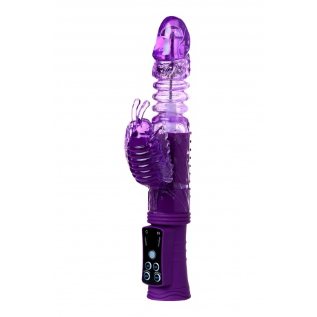 Вибратор Штучки-дрючки с клиторальным стимулятором, TPR, фиолетовый, 23 см - фото 3
