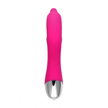 Вибратор Штучки-Дрючки «Дрючка-Удовольствие» с клиторальным стимулятором, розовый, 21,5 см - фото 3