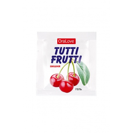 Съедобная гель-смазка TUTTI-FRUTTI для орального секса со вкусом вишни, 4 гр по 20 шт в упаковке - фото 2