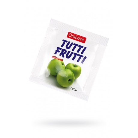 Съедобная гель-смазка TUTTI-FRUTTI для орального секса со вкусом яблока,4 гр по 20шт в упаковке - фото 1