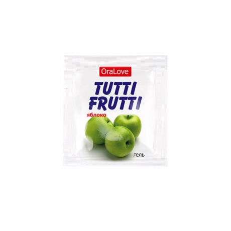 Съедобная гель-смазка TUTTI-FRUTTI для орального секса со вкусом яблока,4 гр по 20шт в упаковке - фото 2