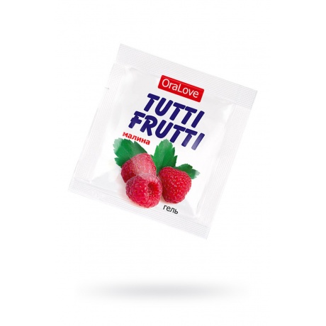 Съедобная гель-смазка TUTTI-FRUTTI для орального секса со вкусом малины ,4гр по 20 шт в упаковке - фото 1
