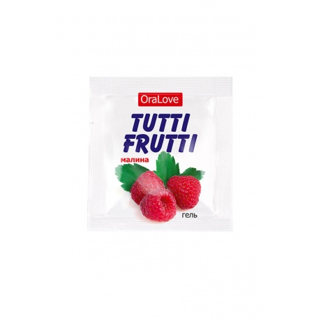 Съедобная гель-смазка TUTTI-FRUTTI для орального секса со вкусом малины ,4гр по 20 шт в упаковке - фото 2