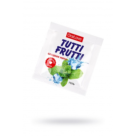 Съедобная гель-смазка TUTTI-FRUTTI для орального секса со вкусом сладкой мяты 4г по 20 шт в упаковке - фото 1