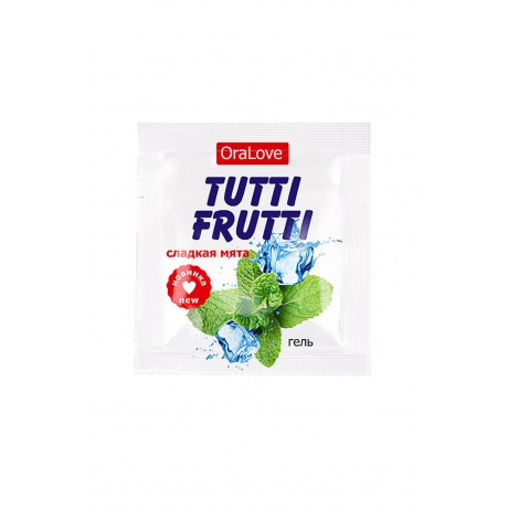 Съедобная гель-смазка TUTTI-FRUTTI для орального секса со вкусом сладкой мяты 4г по 20 шт в упаковке - фото 2