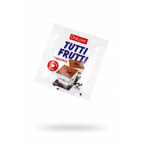 Съедобная гель-смазка TUTTI-FRUTTI для орального секса со вкусом тирамису 4г по 20 шт в упаковке - фото 1