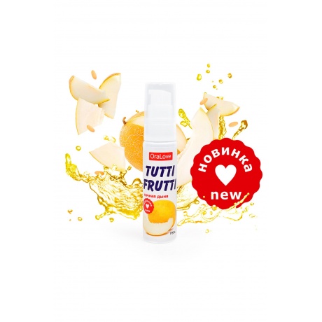 Съедобная гель-смазка TUTTI-FRUTTI для орального секса со вкусом сочная дыня 30г - фото 3