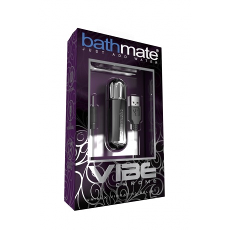 Вибропуля Bathmate Vibe Bullet Chrome, перезаряжаемая, водонепроницаемая, пластик, 10 режимов вибрац - фото 4