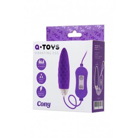 Виброяйцо с пультом управления TOYFA A-Toys Cony, силикон, фиолетовый - фото 4