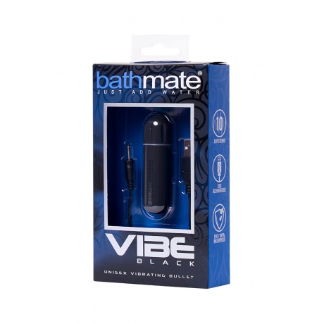 Вибропуля Bathmate Vibe Bullet Black, перезаряжаемая, водонепронецаемая, пластик, 10 режимов вибраци - фото 5