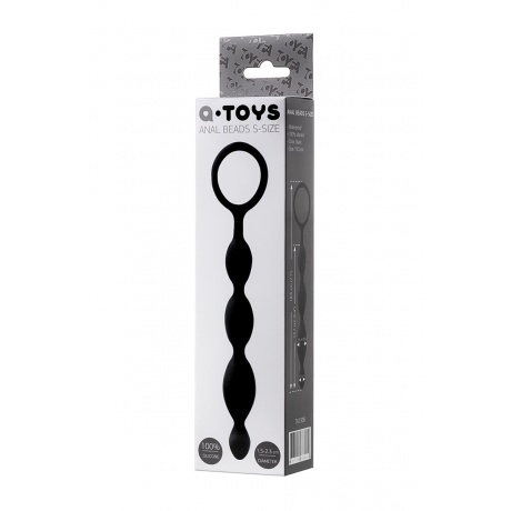 Анальная цепочка Toyfa A-toys S, силикон, черный, 19,5см - фото 3