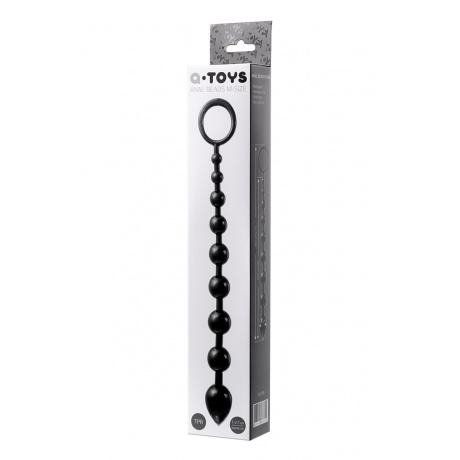 Анальная цепочка Toyfa A-toys M ,TPE, черный, 28,3см - фото 3